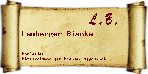 Lamberger Bianka névjegykártya